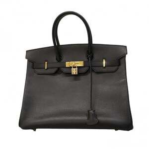 Hermes Birkin 35 Handbag, Ardennes Black, □C Stamp, Women's
